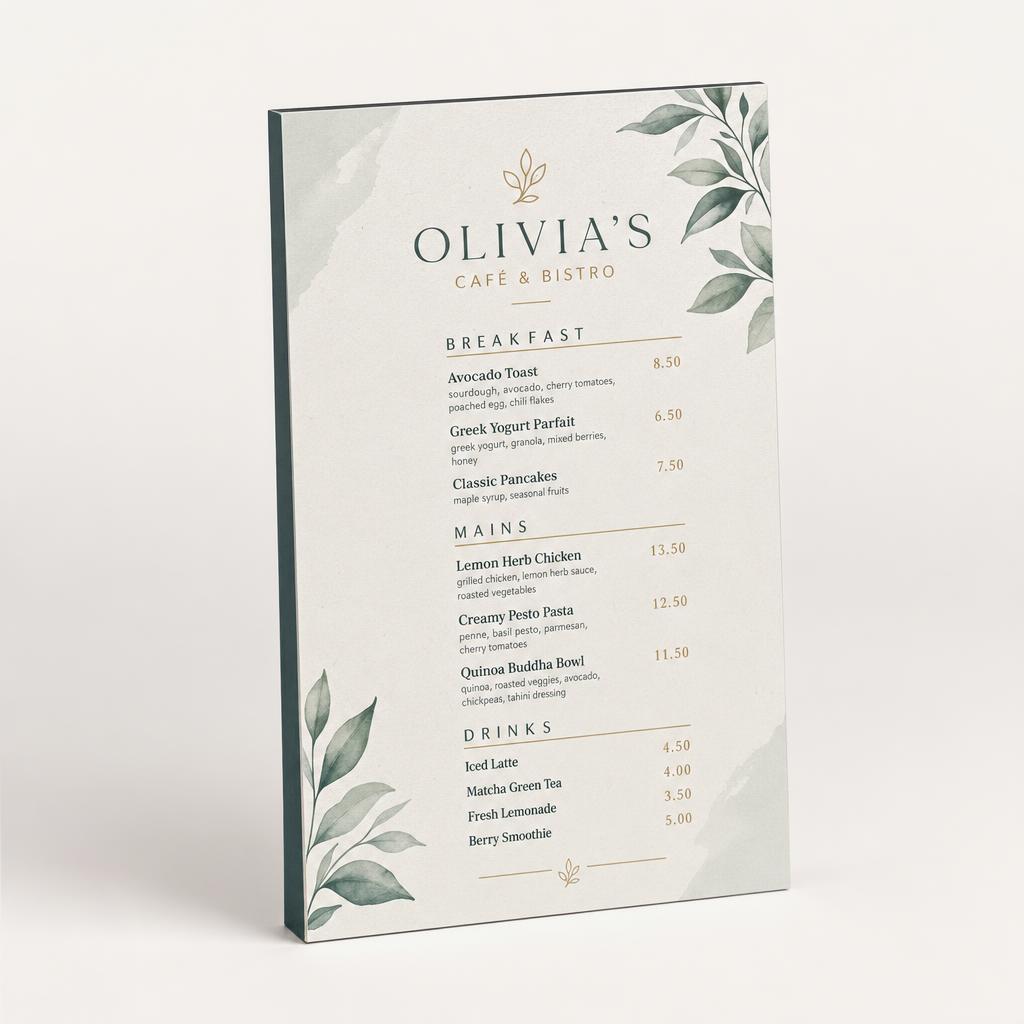 Custom menu on rigid panel