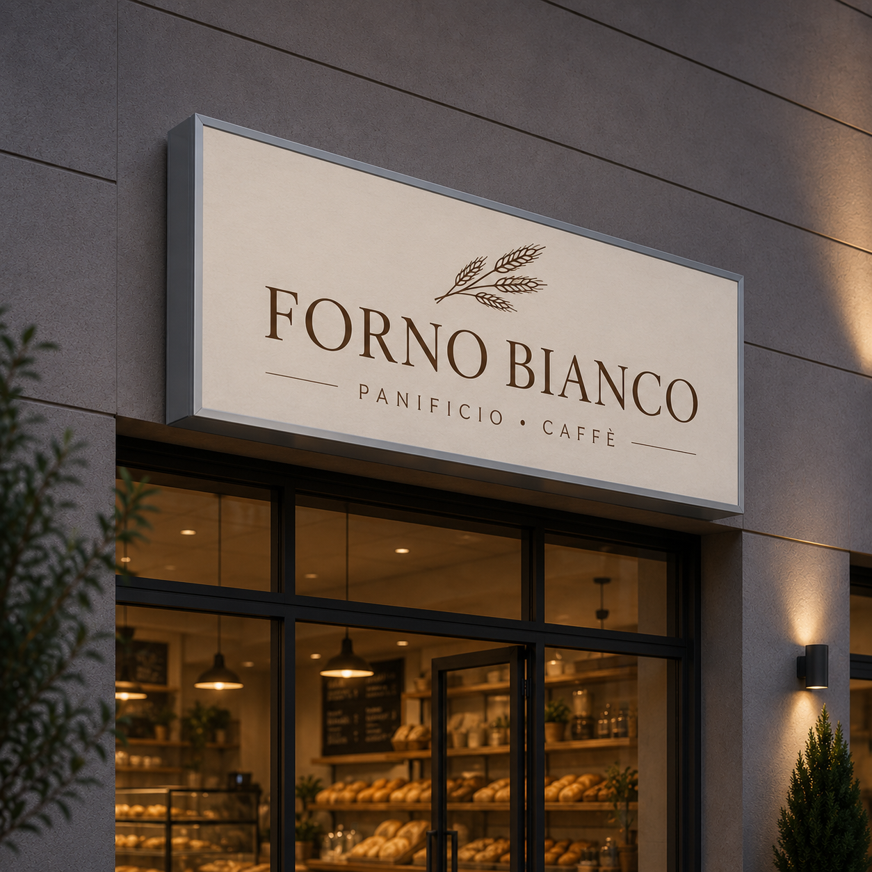 Non-illuminated sign with a rigid panel (Dibond)