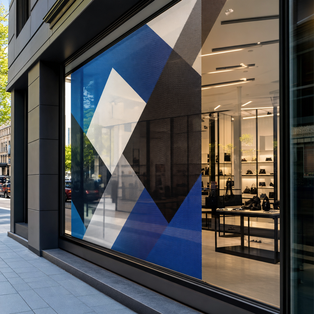 Adhésif de vitrine one-way