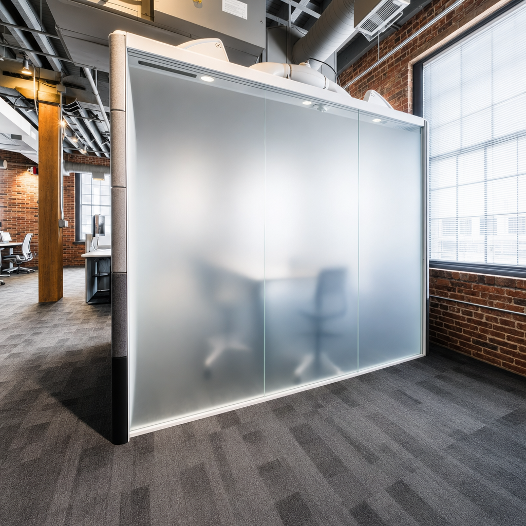 Frosted film / etched-glass effect